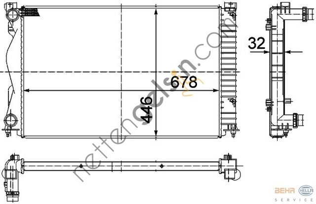 BEHR CR977000S RADYATÖR VW A6 2.0 TDİ BRE,BRF MANUEL(CR977000S) 4F0121251Q VW
