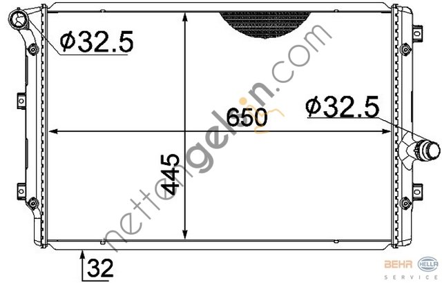 BEHR CR1539001S RADYATÖR VW PASSAT,GOLFV-VI 2.0TDİ(CR1539001S) 1K0121251AB VW