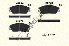 KALE B 21012 150 05 ON FREN BALATASI HYUNDAI ACCENT 1995-2005 GETZ 2002-> EXCEL 1990-1994  HYUNDAI BİNEK FREN BALATASI