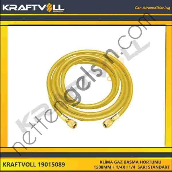 KRAFTVOLL 19015089 KLIMA GAZ BASMA HORTUMU 1500MM F 1/4X F1/4 SARI STANDART  GENEL BİNEK KLİMA HORTUMU