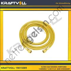 KRAFTVOLL 19015089 KLIMA GAZ BASMA HORTUMU 1500MM F 1/4X F1/4 SARI STANDART  GENEL BİNEK KLİMA HORTUMU