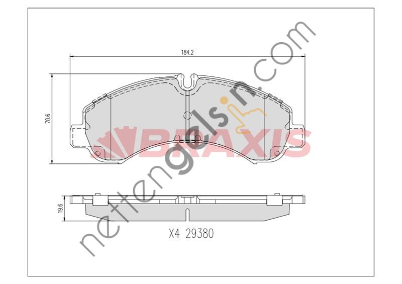 BRAXIS AA0731 FREN BALATASI CANTER 3C15 05 >  MITSUBISHI BİNEK FREN BALATASI