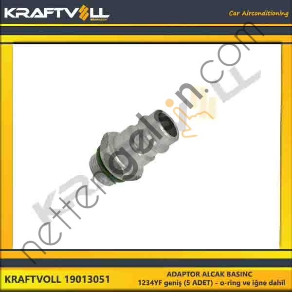 KRAFTVOLL 19013051 ADAPTOR ALCAK BASINC 1234YF genis (5 ADET) - o-ring ve igne dahil  GENEL BİNEK KLIMA SISTEM ÜRÜNLERI