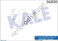 KALE 342830 KLIMA RADYATORU DACIA DUSTER LOGAN SANDERO RENAULT MEGANE I SCENIC I 1.4 1.5 dCI 1.6 1.9 dTi  DACIA BİNEK KLİMA RADYATÖRÜ