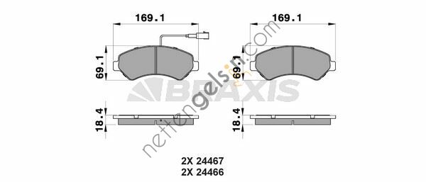 BRAXIS AB0111 ON FREN BALATASI DUCATO III BOXER III JUMPER III 2.2HDI / 2.2HDI / 3.0HDI 16Q / 20Q 06> KARSAN JEST  FIAT BİNEK FREN BALATASI
