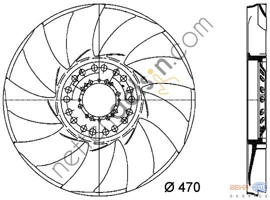 BEHR CFW24000P PERVANE E-53/65/66 M-62 / N-62 (CFW24000P) p.dışı 17417504732 BMW