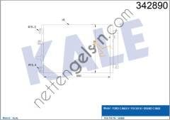 KALE 342890 KLIMA RADYATORU (KONDANSER) FOCUS III 1.0 ECOBOOST / 1.6TDCI 11 /> GRAND C-MAX (DXA/CB7, DXA/CEU) 11> (591 X 377 X 16)  FORD BİNEK KLİMA RADYATÖRÜ