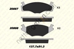 KALE B 20887 153 25 ON FREN BALATASI GOLF II GOLF CABRIO JETTA II PASSAT II  VW-AUDI-SEAT-SKODA BİNEK FREN BALATASI