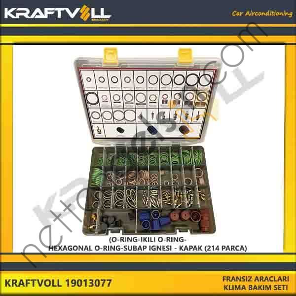 KRAFTVOLL 19013077 FRANSIZ ARACLARI KLIMA BAKIM SETI - (O-RING-IKILI O-RING-HEXAGONAL O-RING-SUBAP IGNESI - KAPAK (214 PARCA)  GENEL BİNEK KLIMA SISTEM ÜRÜNLERI