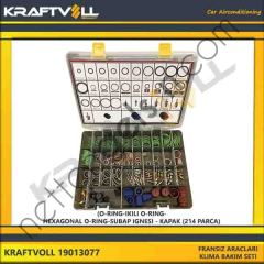 KRAFTVOLL 19013077 FRANSIZ ARACLARI KLIMA BAKIM SETI - (O-RING-IKILI O-RING-HEXAGONAL O-RING-SUBAP IGNESI - KAPAK (214 PARCA)  GENEL BİNEK KLIMA SISTEM ÜRÜNLERI