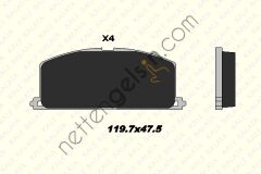 KALE B 20870 150 04 ON FREN BALATASI TOYOTA COROLLA 1.3 1.6 KARBURATORLU 1988-1997 CORONA 1988-1991 (AT171 191)  TOYOTA BİNEK FREN BALATASI