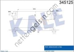 KALE 345125 INTERCOOLER TURBO RADYATOR NISSAN XTRAIL 2.0 DCI 2007 -> KOLEOS 2.0 DCI 2008 ->  NISSAN BİNEK TURBO RADYATÖRÜ