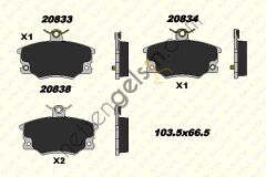 KALE B 20833 171 25 ON FREN BALATASI TEMPRA TIPO UNO PUNTO 1,4 / 1,6 / 1,8 / 2,0  FIAT BİNEK FREN BALATASI
