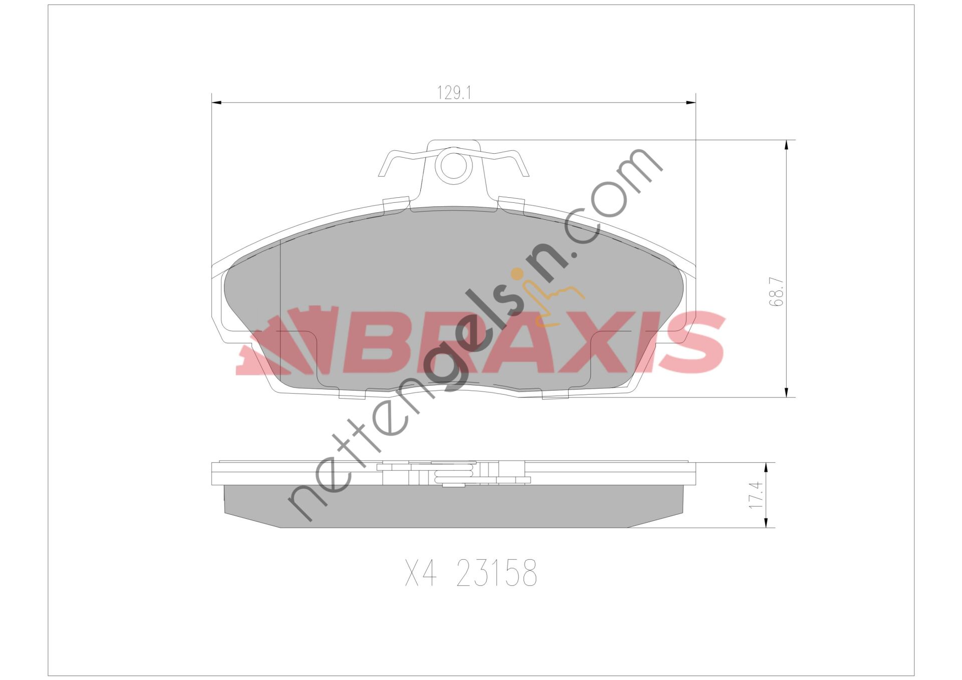 BRAXIS AA0772 FREN BALATASI ON TELCOLINE 03 > 11 XENON 09 >  TATA BİNEK FREN BALATASI