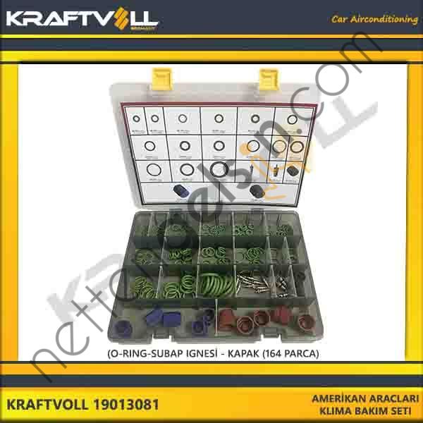 KRAFTVOLL 19013081 AMERIKAN ARAÇLARI KLIMA BAKIM SETI - (O-RING-SUBAP IGNESI - KAPAK (164 PARCA)  GENEL BİNEK KLIMA SISTEM ÜRÜNLERI