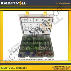 KRAFTVOLL 19013081 AMERIKAN ARAÇLARI KLIMA BAKIM SETI - (O-RING-SUBAP IGNESI - KAPAK (164 PARCA)  GENEL BİNEK KLIMA SISTEM ÜRÜNLERI