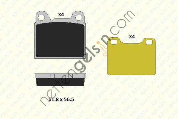 KALE B 20755 150 14 KD11 ARKA FREN BALATASI VOLVO 850, S70, V70 240 2,3, 2,4 D, 740 2,0, 2,3, 2,3 16V  VOLVO BİNEK FREN BALATASI