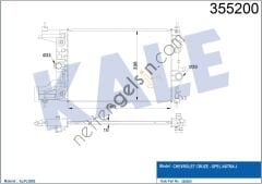 KALE 355200 MOTOR SU RADYATORU A.T ASTRA J 10>19 A16XER - B16XER CRUZE (J300) CRUZE (J305) F16D 580X398X16  OPEL BİNEK MOTOR SU RADYATORU