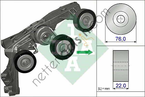 INA 534043110 KAYIS GERGI RULMANI (KUTUKLU) A-CLASS W169 04>12 B-CLASS W245 05>11  MERCEDES BİNEK ALTERNATÖR GERGİ RULMANI