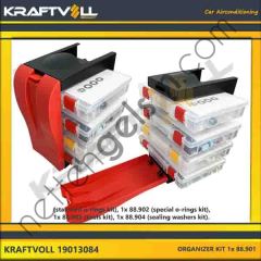 KRAFTVOLL 19013084 ORGANIZER KIT 1x 88.901 (standard o-rings kit), 1x 88.902 (special o-rings kit), 1x 88.903 (tools kit), 1x 88.904 (sealing washers kit).  GENEL BİNEK KLIMA SISTEM ÜRÜNLERI