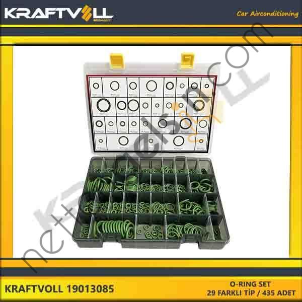 KRAFTVOLL 19013085 O-RING SET 29 FARKLI TIP / 435 ADET  GENEL BİNEK KLIMA SISTEM ÜRÜNLERI