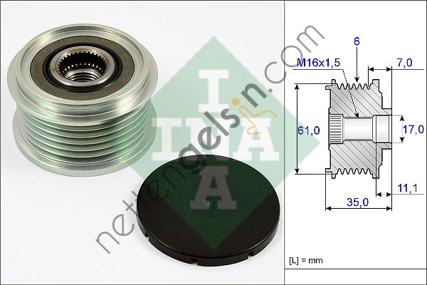 INA 535002210 ALTERNATOR RULMANI DUCATO 2,3 JTD 06> PASSAT 2,3 VR5 00> 038903119L (INA 535001410 EŞDEĞERİ) FIAT BİNEK ALTERNATÖR KASNAĞI