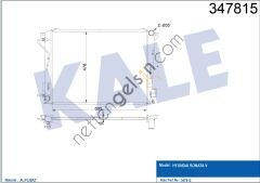KALE 347815 RADYATOR HYUNDAI HYUNDAI SONATA 2.0 CRDI 2006-2010 (OTOMATIK VITES)  HYUNDAI BİNEK MOTOR SU RADYATORU