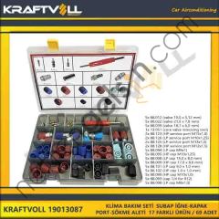 KRAFTVOLL 19013087 KLIMA BAKIM SETI SUBAP IGNE-KAPAK-PORT-SÖKME ALETI 17 AFRKLI ÜRÜN / 69 ADET  GENEL BİNEK KLIMA SISTEM ÜRÜNLERI