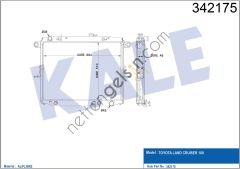 KALE 342175 RADYATOR LAND CRUISER 100 4,7 98+  TOYOTA BİNEK MOTOR SU RADYATORU