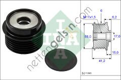 INA 535023110 ALTERNATOR GERGI RULMANI 6 KANAL COROLLA-AURIS 1.6 BENZINLI 2007-2012   TOYOTA BİNEK ALTERNATÖR GERGİ RULMANI