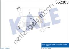 KALE 352305 TURBO RADYATORU 307 YM 308 C4 C4 PICASSO DW10BTED 2.0HDI 16V OTOMATIK  PEUGEOT-CITROEN BİNEK TURBO RADYATÖRÜ