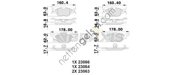 BRAXIS AB0015 ON FREN BALATASI ASTRA G ZAFIRA A 98>10  OPEL BİNEK FREN BALATASI