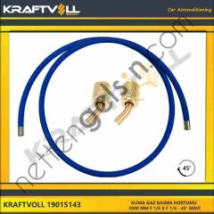 KRAFTVOLL 19015143 KLIMA GAZ BASMA HORTUMU 3000 MM F 1/4 X F 1/4 45° MAVI STANDART  GENEL BİNEK KLİMA HORTUMU
