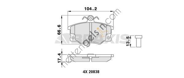 BRAXIS AB0019 ON FREN BALATASI TEMPRA TIPO UNO PUNTO 1.4 / 1.6 / 1.8 / 2.0  FIAT BİNEK FREN BALATASI