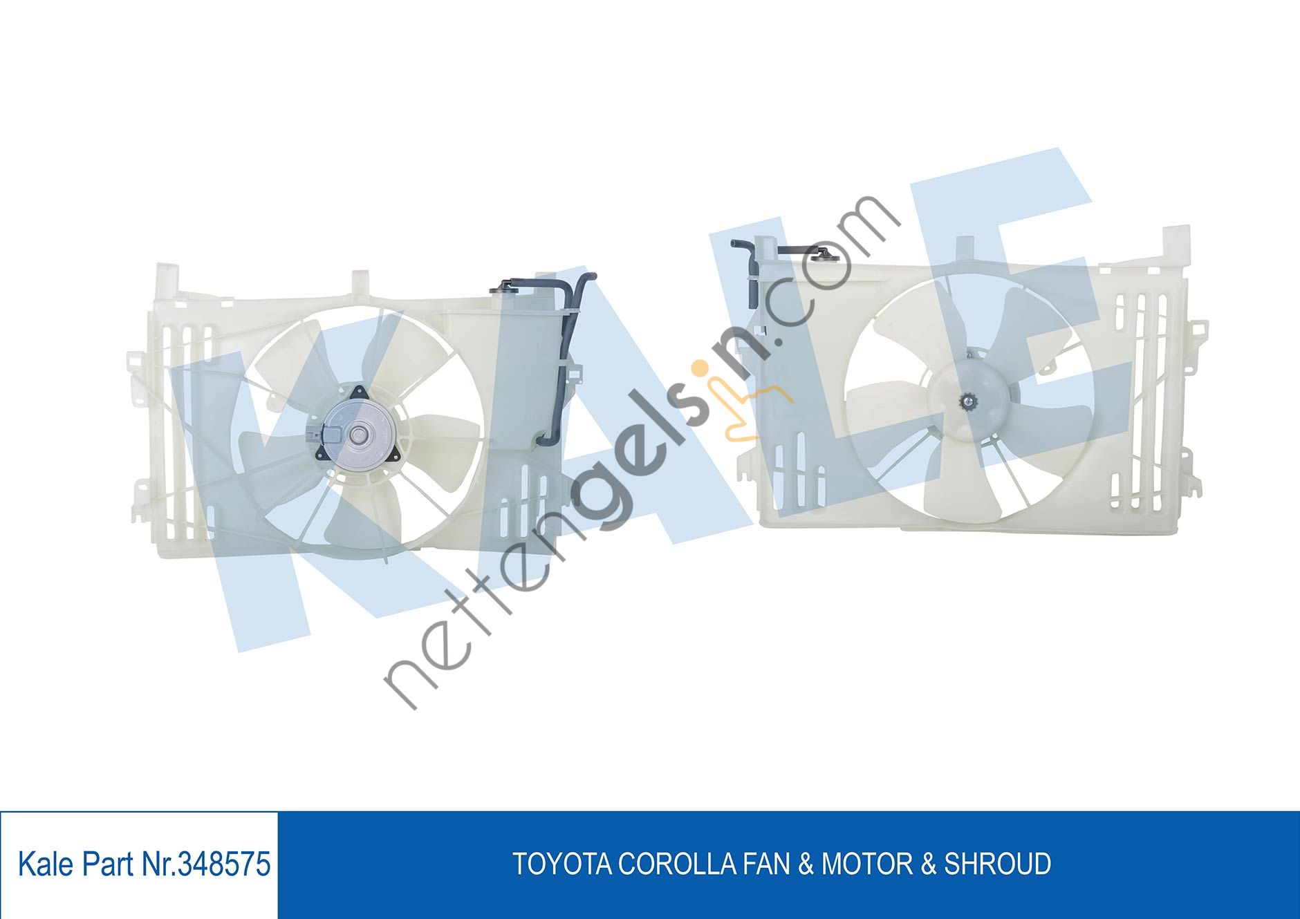KALE 348575 RADYATOR FANI KOMPLE COROLLA 1,4 - 1,6 VVTI 2002 - 2006  TOYOTA BİNEK FAN MOTORU