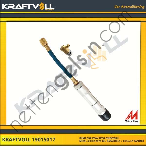 KRAFTVOLL 19015017 KLIMA YAG VEYA KATKI ENJEKTÖRÜ METAL (2 DOZ 2X7,5 ML. KAPASITELI) + R134a LP KAPLINLI  GENEL BİNEK KLIMA SISTEM ÜRÜNLERI