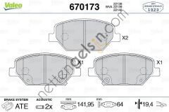VALEO 670173 FREN BALATASI OPEL INSIGNIA B 17 JANT ÖN 84120877 OPEL