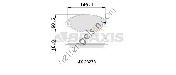BRAXIS AB0029 ON FREN BALATASI MONDEO III 00>07 JAGUAR X TYPE 04>09  FORD BİNEK FREN BALATASI