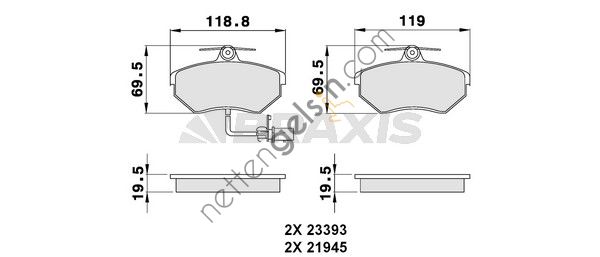 BRAXIS AB0038 ON FREN BALATASI PASSAT A4 EXEO 94>05  VW-AUDI-SEAT-SKODA BİNEK FREN BALATASI
