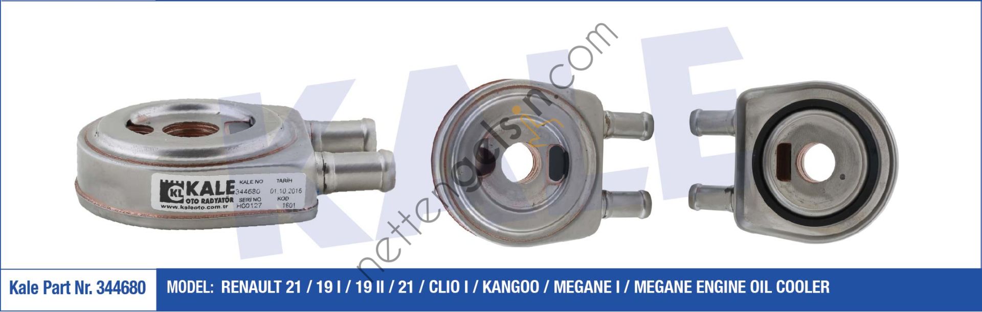 KALE 344680 YAG SOGUTUCU R21 R19 CLIO I KANGOO MEGANE I 1,9D  RENAULT BİNEK MOTOR YAĞ SOĞUTUCU