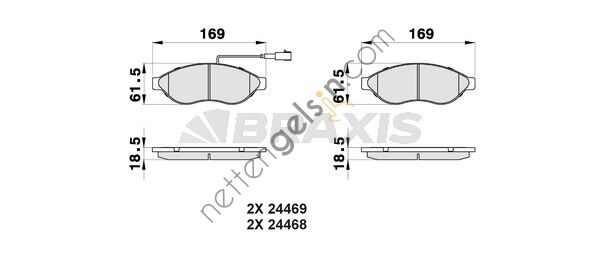 BRAXIS AB0042 ON FREN BALATASI DUCATO III BOXER III JUMPER III 2.2HDI / 2.2HDI / 3.0HDI 16Q / 20Q 06> KARSAN JEST  FIAT BİNEK FREN BALATASI