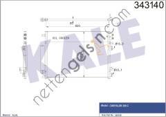 KALE 343140 KLIMA RADYATORU 300 C / TOURING 2.7 / 3.5 / 5.7 / AWD 04 12  CHRYSLER BİNEK KLİMA RADYATÖRÜ