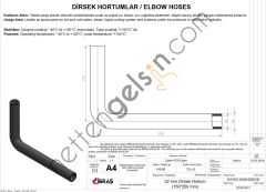 IBRAS 65403 DIRSEK HORTUMU Q 22mm 15cmx25cm  GENEL BİNEK RULO HORTUM