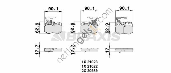 BRAXIS AB0062 ON BALATA C 15 VISA (84 00) AX (91 96) / (FISLI)  PEUGEOT-CITROEN BİNEK FREN BALATASI