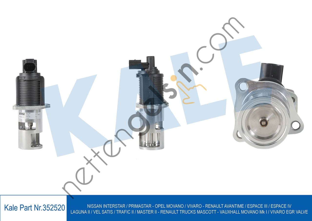 KALE 352520 TURBOSARJ BASINC DONUSTURUCU EGR VALFI NISSAN INTERSTAR X70 02=> PRIMASTAR X83 03=>RENAULT KANGOO MEGANE SCENIC 1.9 DCI TRAFIC 2000-> LAGUNA II 2.2DCI / OPEL MOVANO A 2000->  RENAULT BİNEK