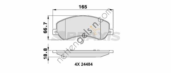BRAXIS AB0070 ON FREN BALATASI TRANSIT V347 06&sol;-> V347 155PS A,CEKER 11&sol;-> VW AMAROK 2,0TDI 10-> FISLI  VW-AUDI-SEAT-SKODA BİNEK FREN BALATASI