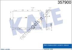 KALE 357900 MOTOR RADYATORU ACCENT-ACCENT III ( 370x648x16 )  HYUNDAI BİNEK MOTOR SU RADYATORU