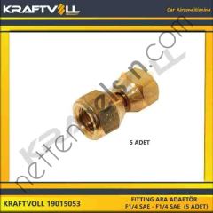 KRAFTVOLL 19015053 FITTING ARA ADAPTÖR F1/4 SAE - F1/4 SAE (5 ADET)  GENEL BİNEK KLIMA SISTEM ÜRÜNLERI