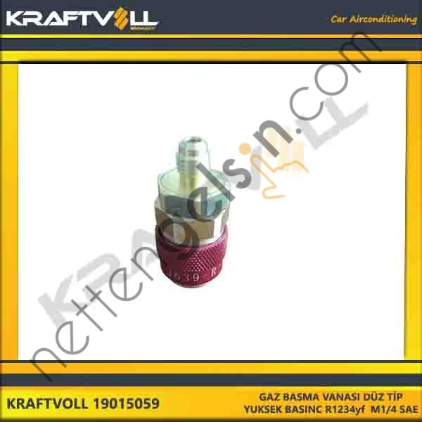 KRAFTVOLL 19015059 GAZ BASMA VANASI DÜZ TIP (HP QUICK COUPLER) YUKSEK BASINC R1234yf M1/4 SAE  GENEL BİNEK KLIMA SISTEM ÜRÜNLERI