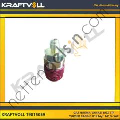 KRAFTVOLL 19015059 GAZ BASMA VANASI DÜZ TIP (HP QUICK COUPLER) YUKSEK BASINC R1234yf M1/4 SAE  GENEL BİNEK KLIMA SISTEM ÜRÜNLERI